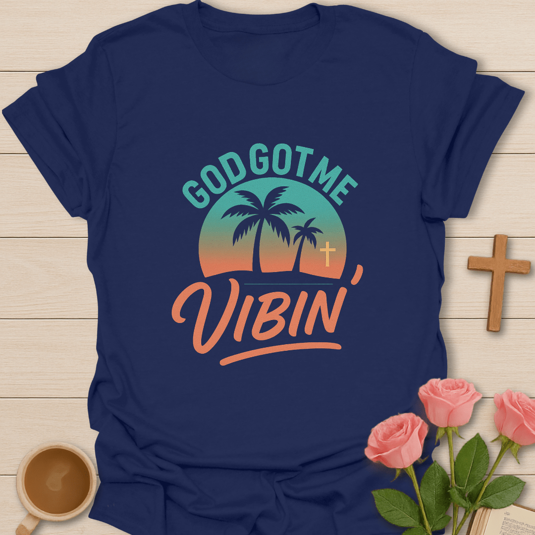 God Got Me Vibin' T-Shirt - Kozzy Co Navy / S