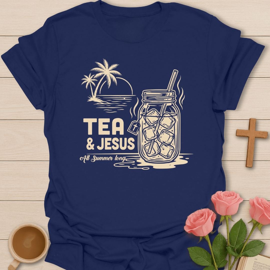 Summer Tea & Jesus T-Shirt KozzyCo Christian and tea lover design