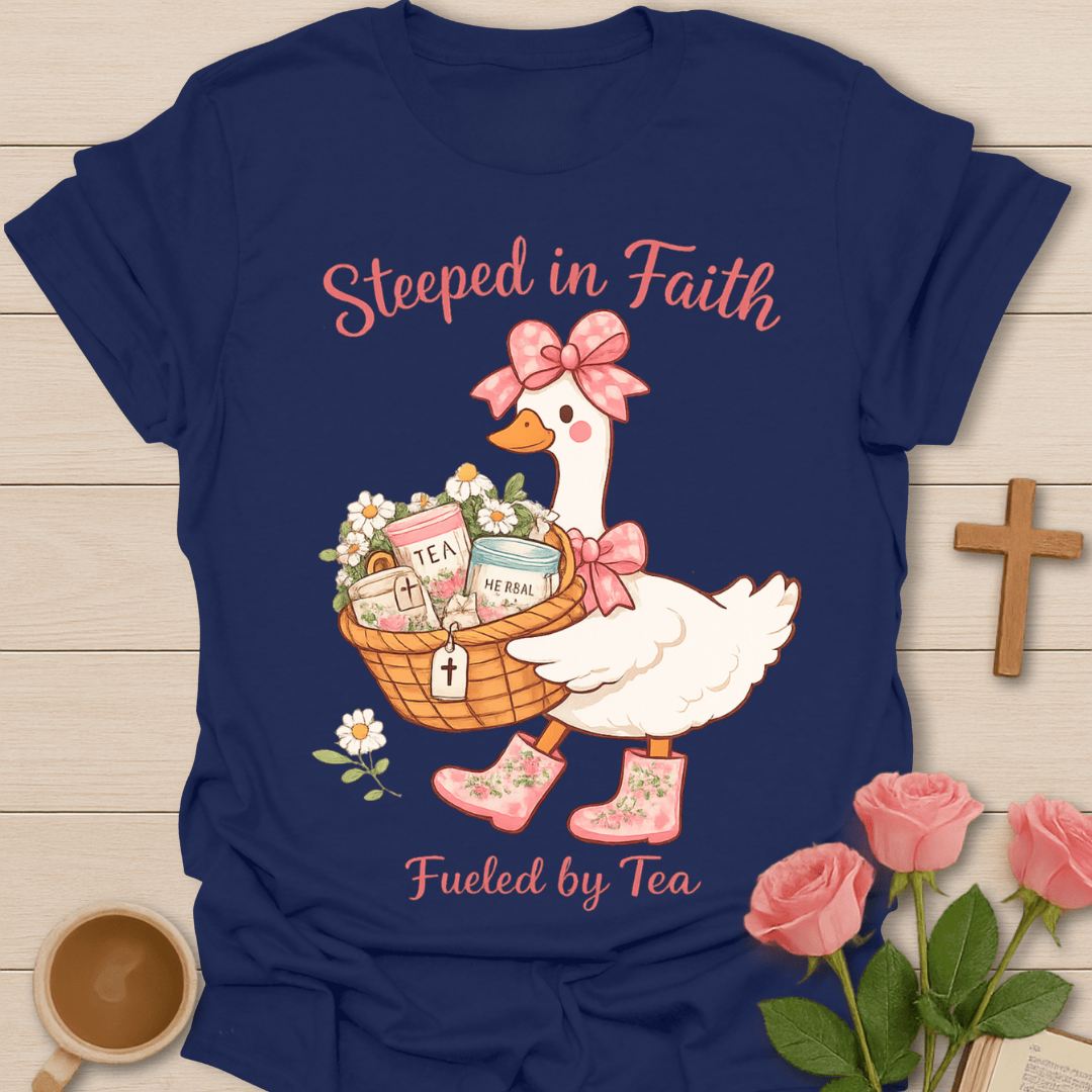 Chic Duck Faith Tea T-Shirt KozzyCo Christian and tea lover design