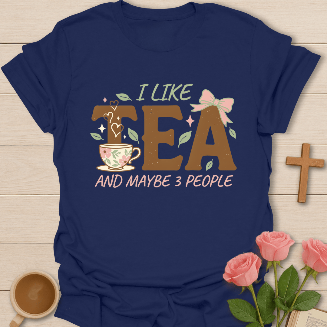 Floral Tea Lover Introvert T-Shirt KozzyCo Christian and tea lover design