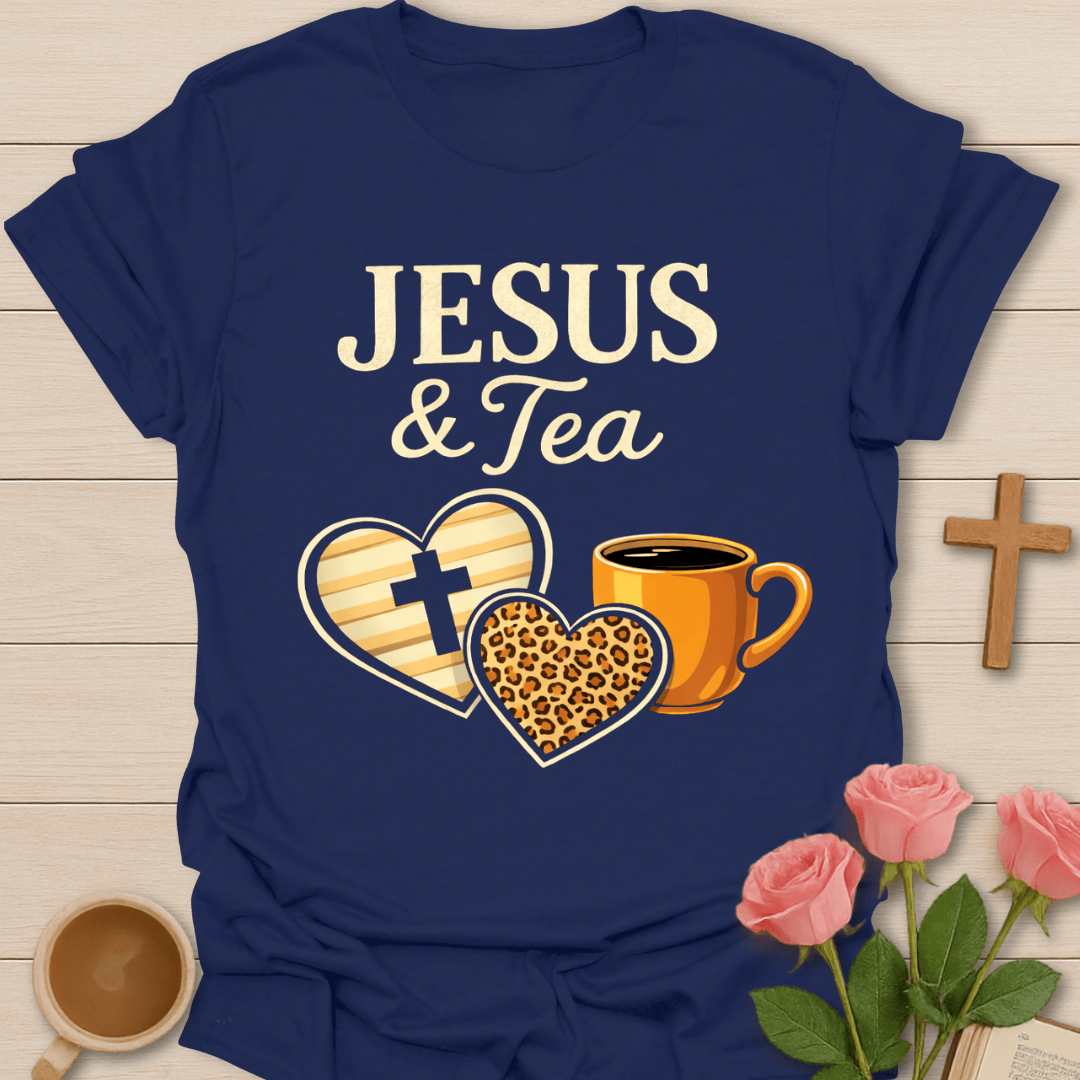 Jesus & Tea Christian Heart T-Shirt T-Shirt