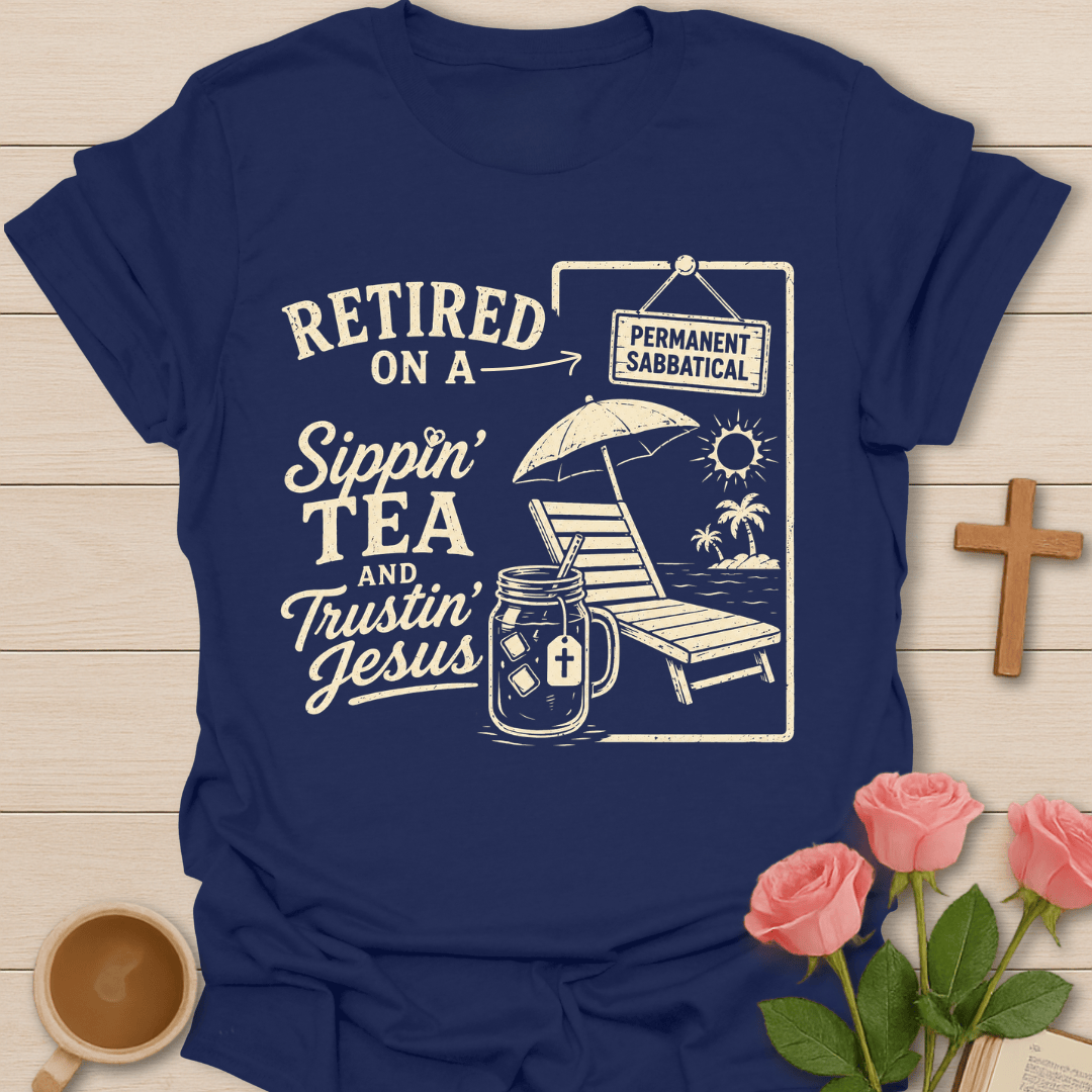 Retired Professor Sippin' Tea T-Shirt KozzyCo Christian and tea lover design