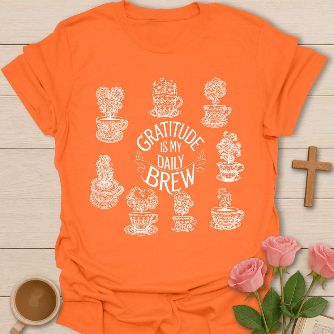Gratitude Is My Daily Brew: Mandala T-Shirt
