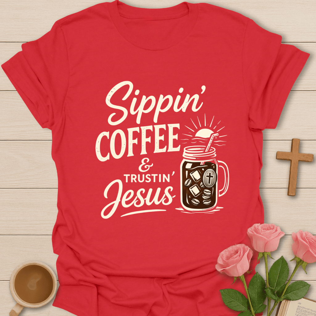 Sippin Coffee & Trustin God T-Shirt T-Shirt
