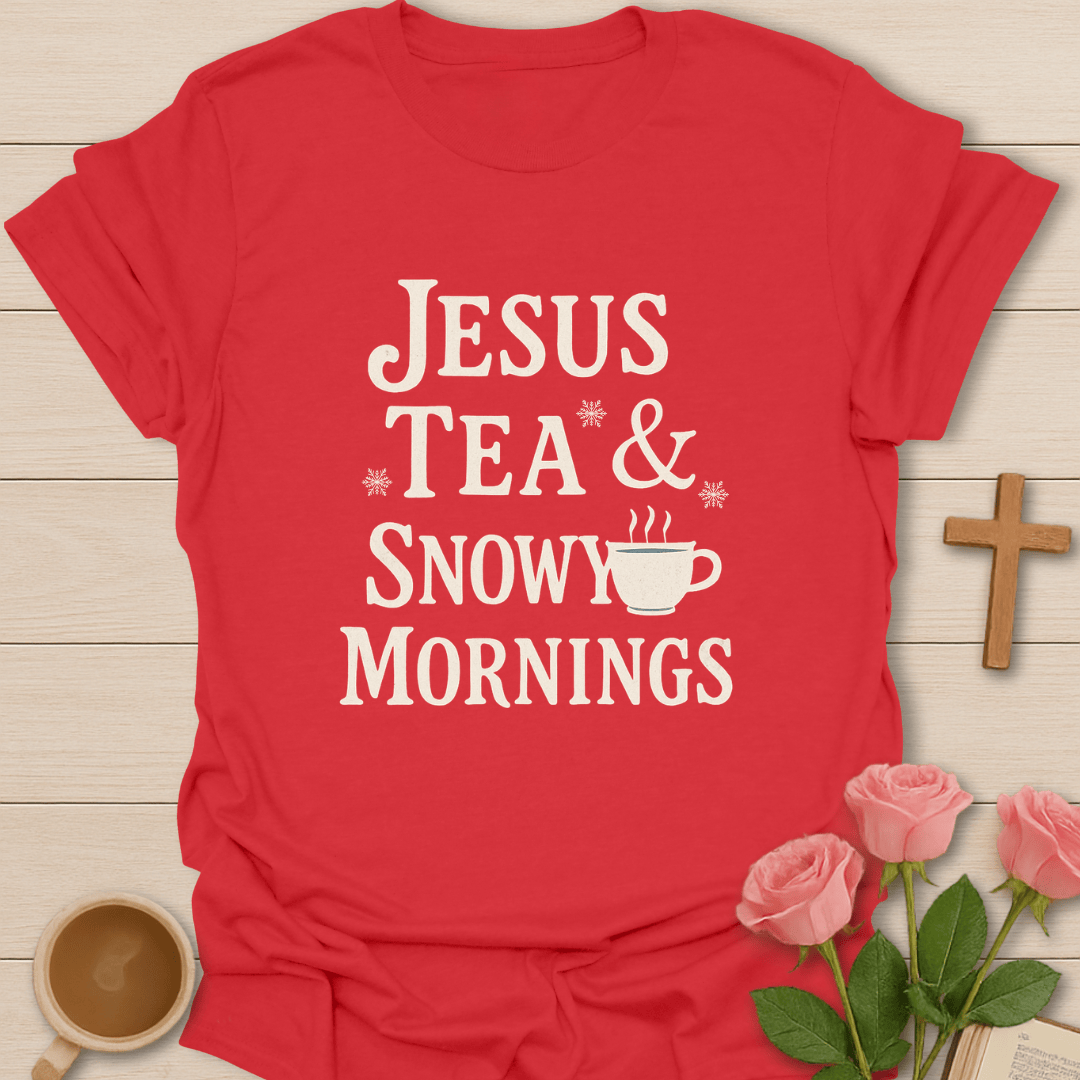 Jesus, Tea & Snowy Mornings T-Shirt T-Shirt
