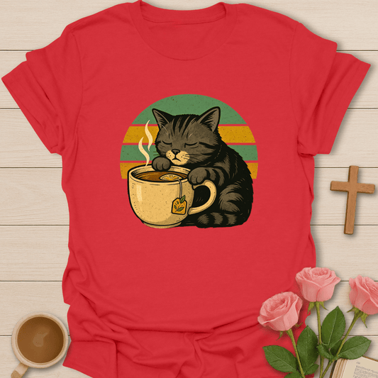 Retro Sleeping Cat T-Shirt T-Shirt