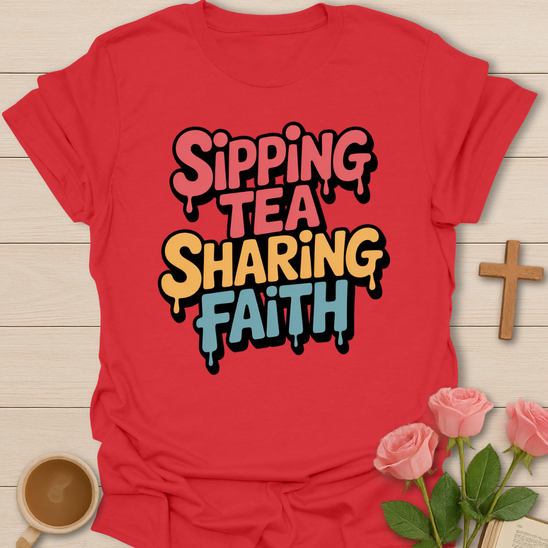 Sipping Tea Sharing Faith T-Shirt
