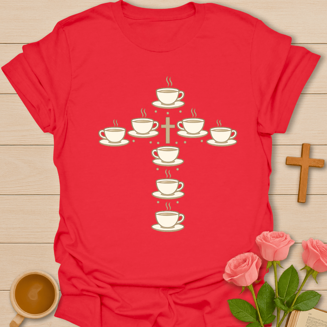 Christian Teacups Cross T-Shirt