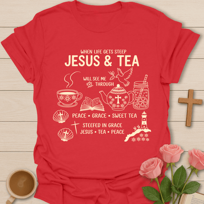 Jesus & Tea See Me Through T-Shirt KozzyCo Christian and tea lover design