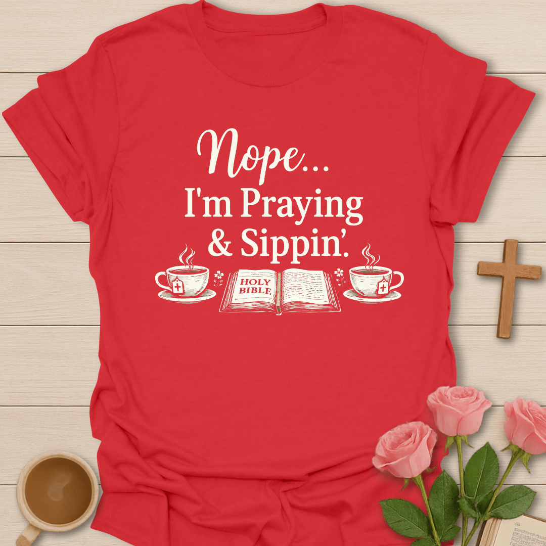 Praying Sipping Tea  T-Shirt T-Shirt