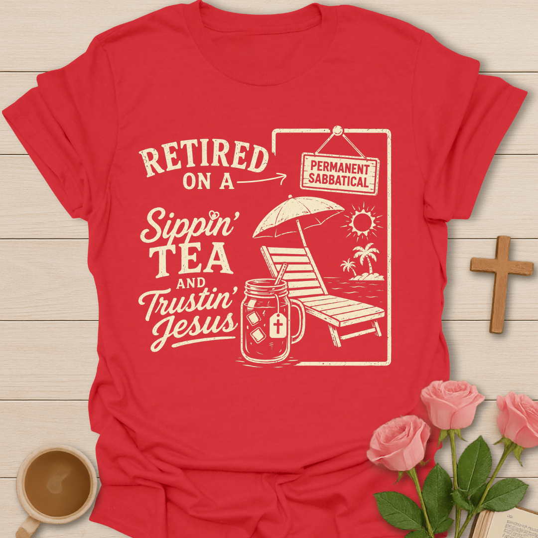 Retired Professor Sippin' Tea T-Shirt KozzyCo Christian and tea lover design
