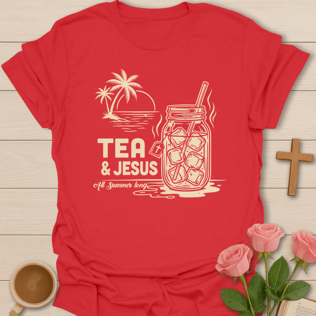 Summer Tea & Jesus T-Shirt KozzyCo Christian and tea lover design