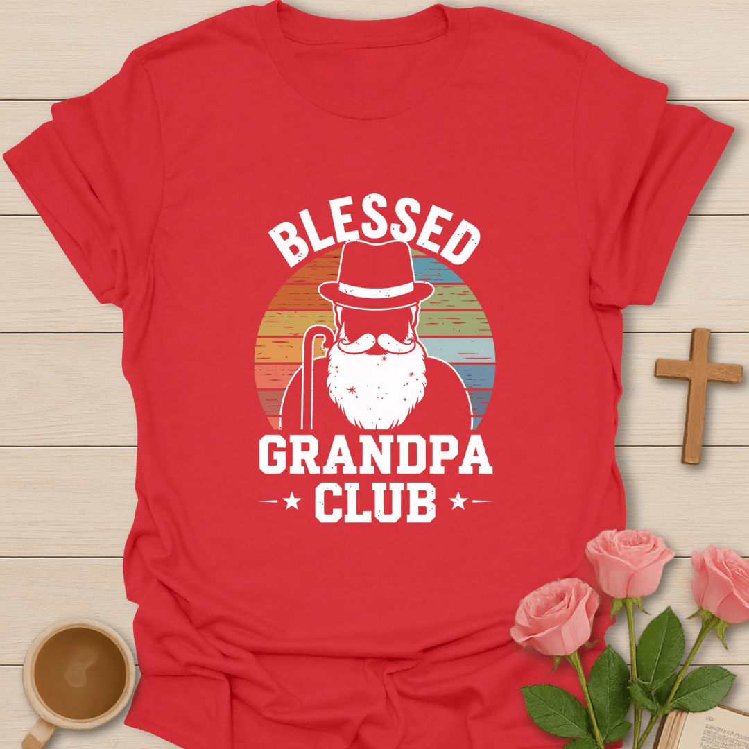 Retro Blessed Grandpa Club T-Shirt
