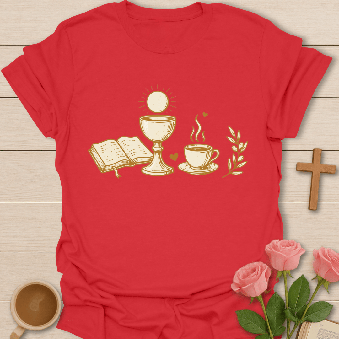 Eucharist & Tea T-Shirt KozzyCo Christian and tea lover design