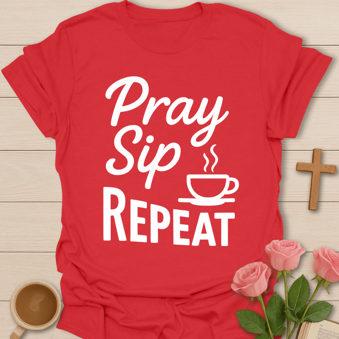 Pray Sip Repeat T-Shirt T-Shirt