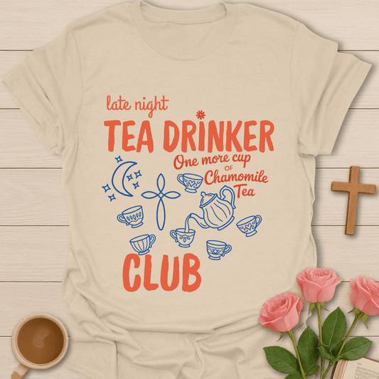 Late Night Tea Club T-Shirt - Kozzy Co Sand / S