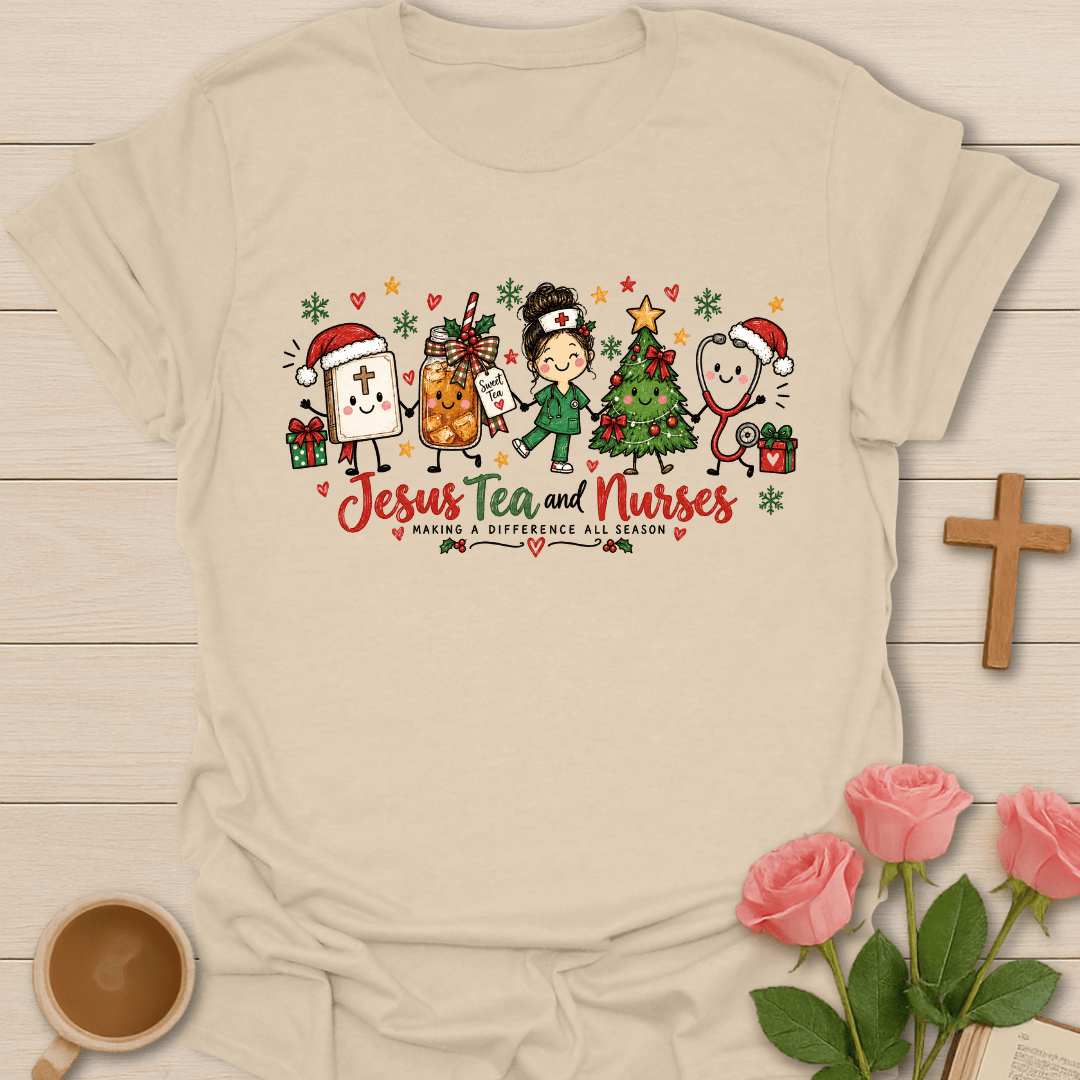 Jesus Sweet Tea & Nurses Christmas T-Shirt