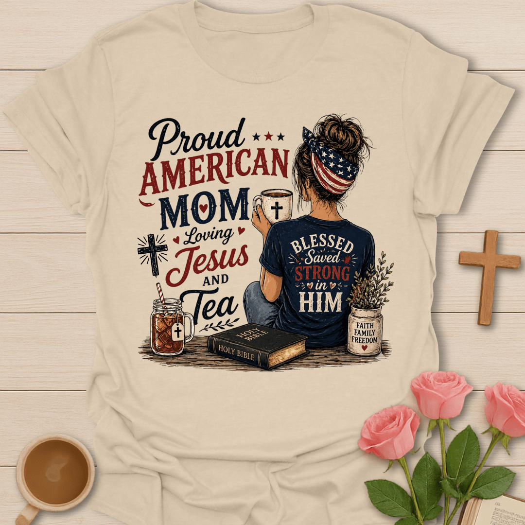 Blessed Proud American Mom T-Shirt T-Shirt