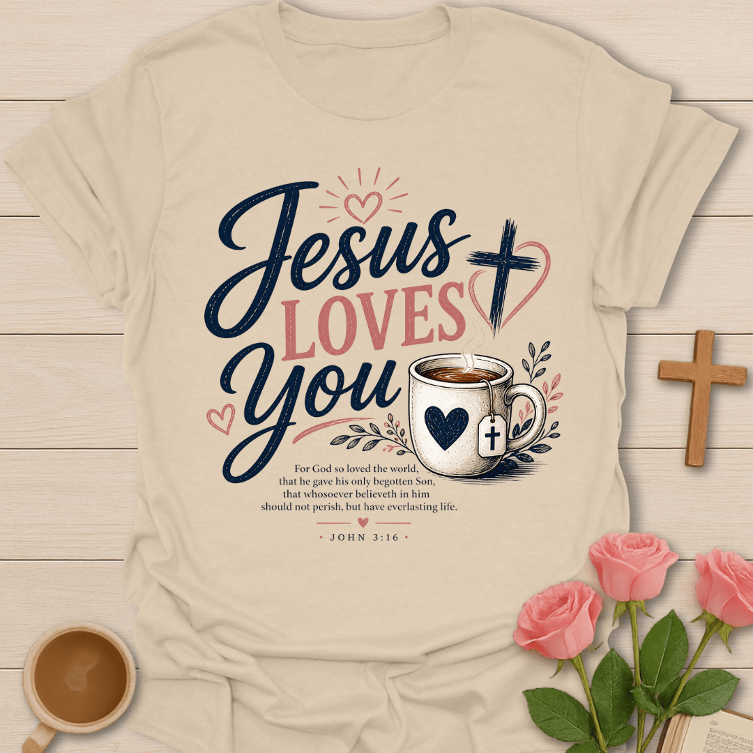 Jesus Loves You Faith Tea T-Shirt T-Shirt
