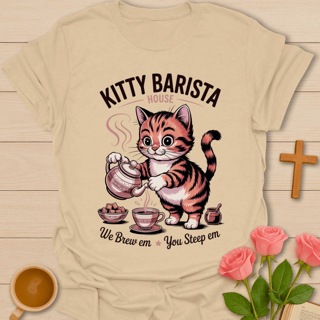 Kitty Barista House T-Shirt T-Shirt