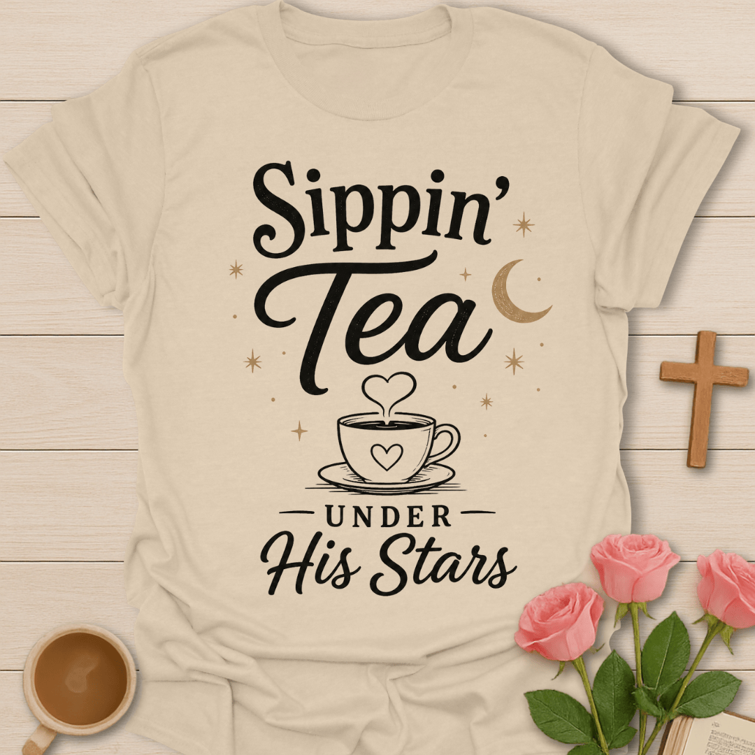 Sippin Tea Under Stars T-Shirt T-Shirt