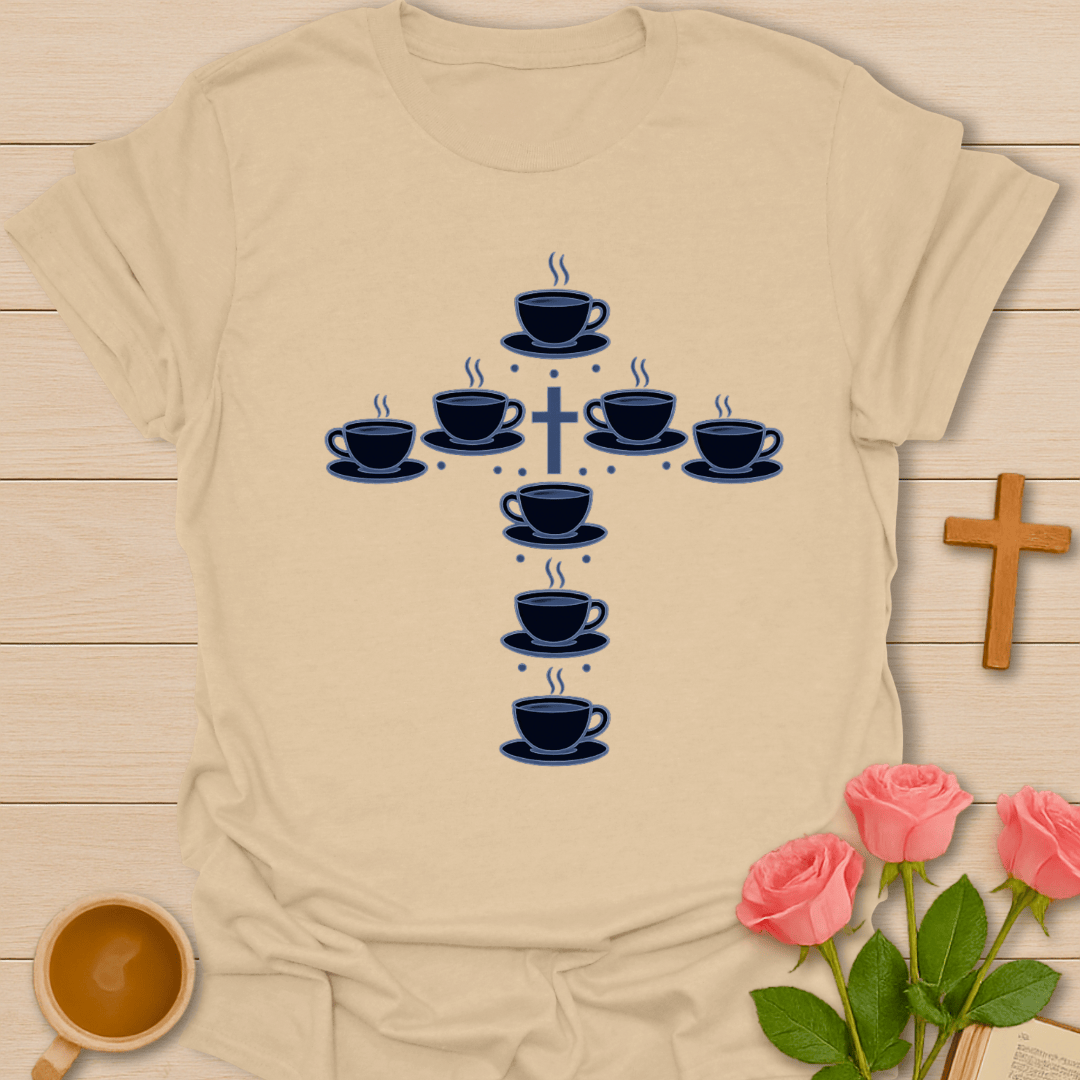Christian Teacups Cross T-Shirt
