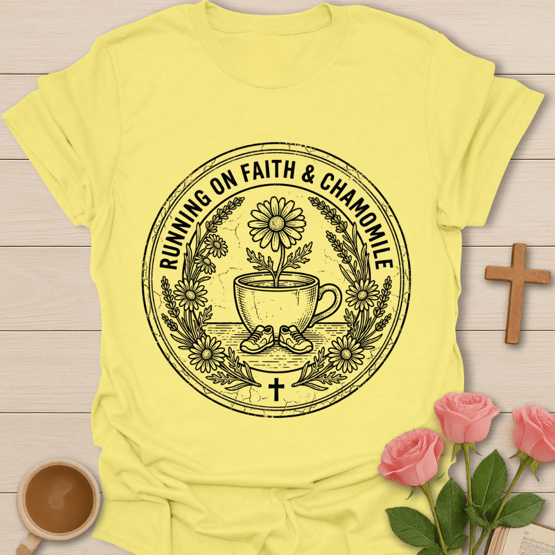 Faith and Chamomile T-Shirt KozzyCo Christian and tea lover design