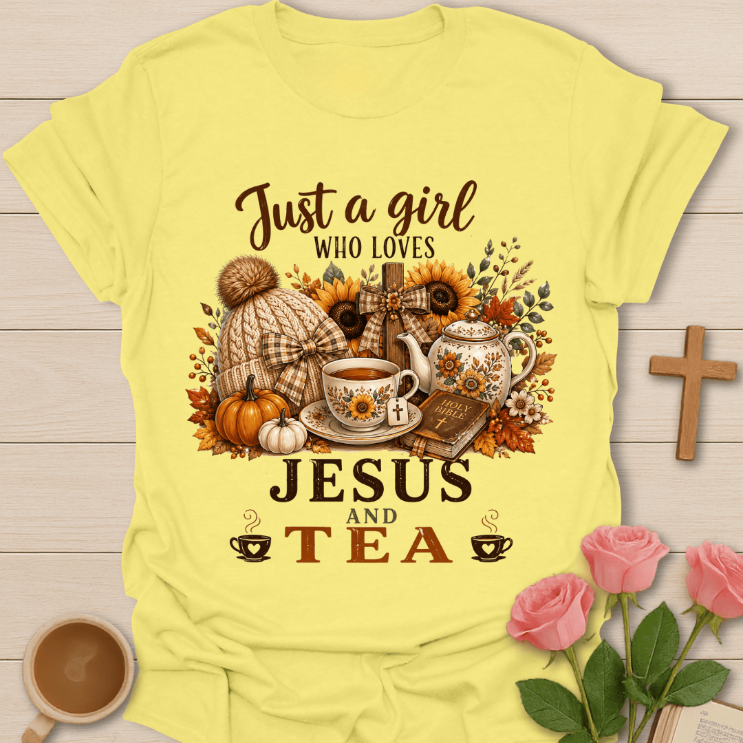 Jesus and Tea Girl T-Shirt KozzyCo Christian and tea lover design