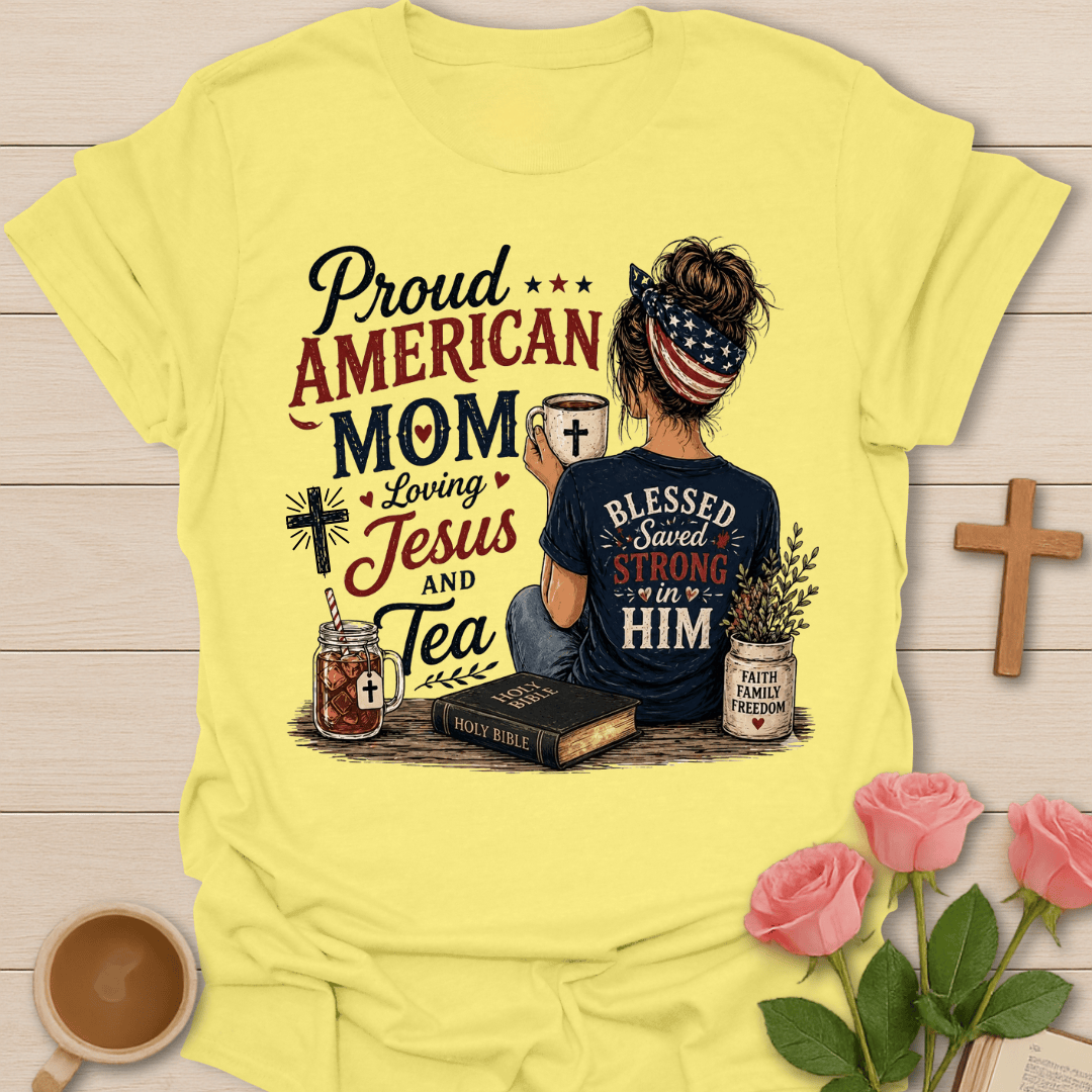 Blessed Proud American Mom T-Shirt T-Shirt