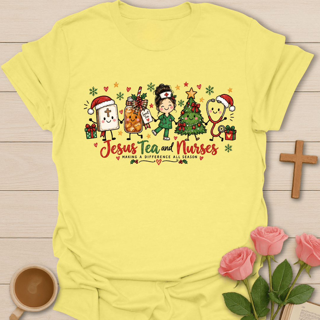 Jesus Sweet Tea & Nurses Christmas T-Shirt