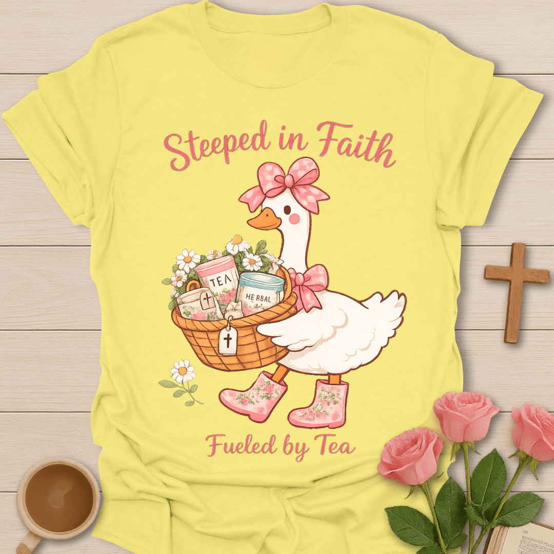 Chic Duck Faith Tea T-Shirt KozzyCo Christian and tea lover design