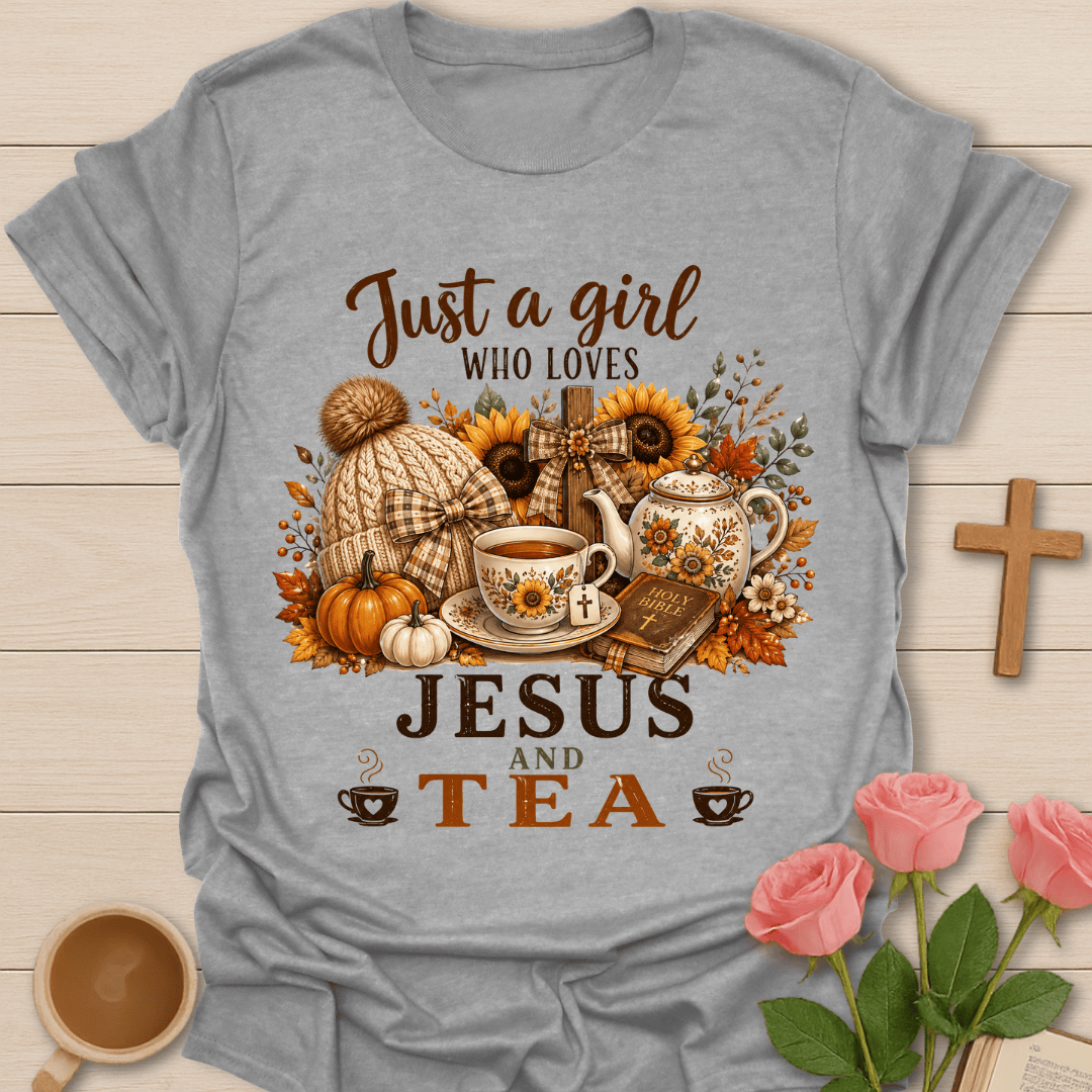 Jesus and Tea Girl T-Shirt KozzyCo Christian and tea lover design