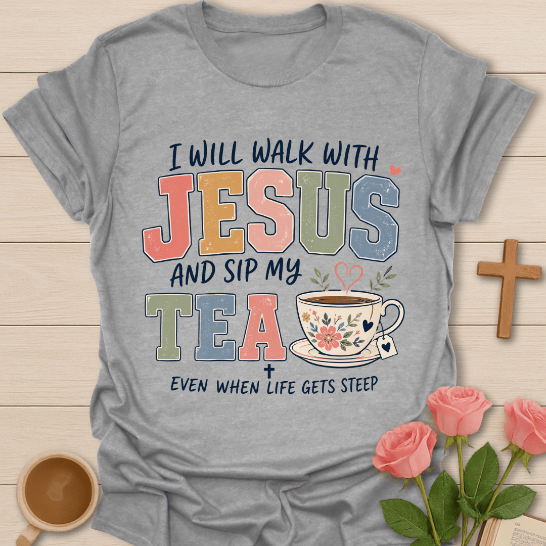 Faithful Steep Tea T-Shirt KozzyCo Christian and tea lover design