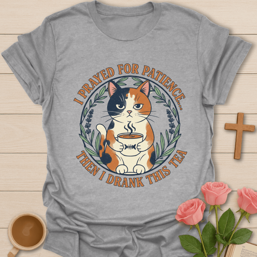 Patience Cat Tea T-Shirt T-Shirt