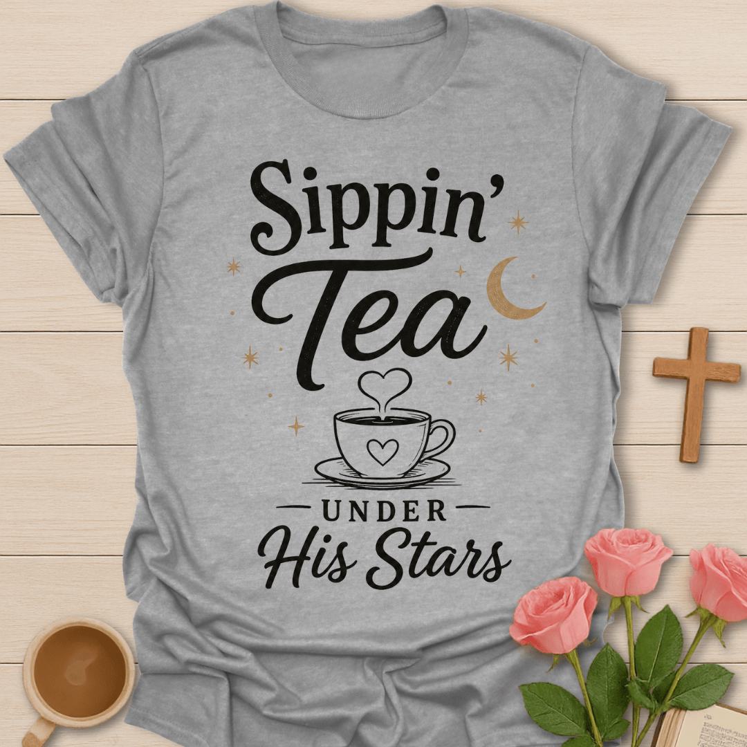Sippin Tea Under Stars T-Shirt T-Shirt
