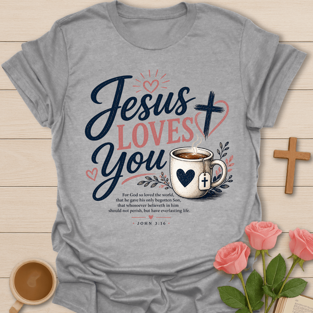 Jesus Loves You Faith Tea T-Shirt T-Shirt