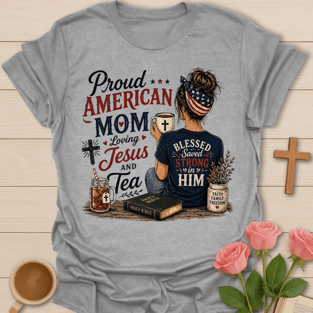 Blessed Proud American Mom T-Shirt T-Shirt