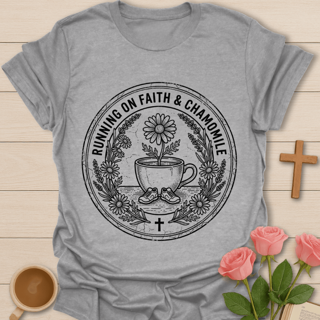 Faith and Chamomile T-Shirt KozzyCo Christian and tea lover design