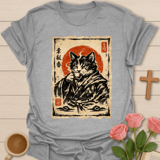 Samurai Cat Tea Ritual T-Shirt