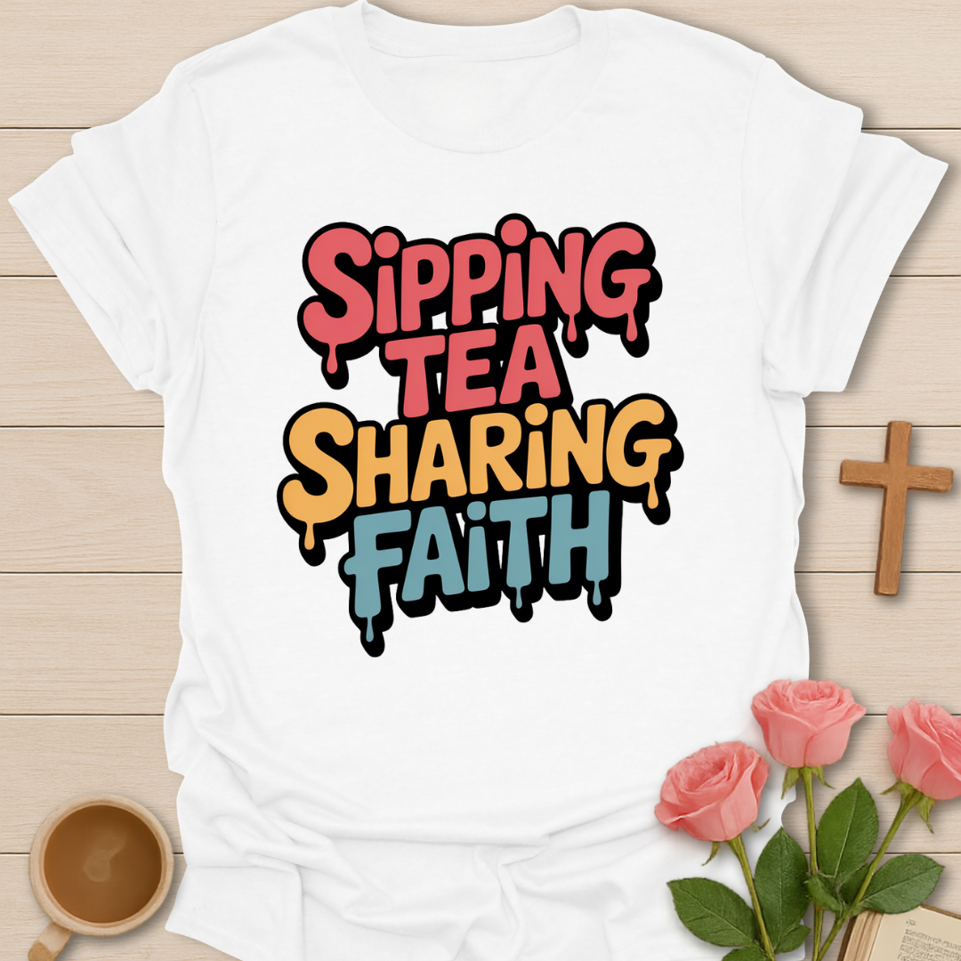 Sipping Tea Sharing Faith T-Shirt