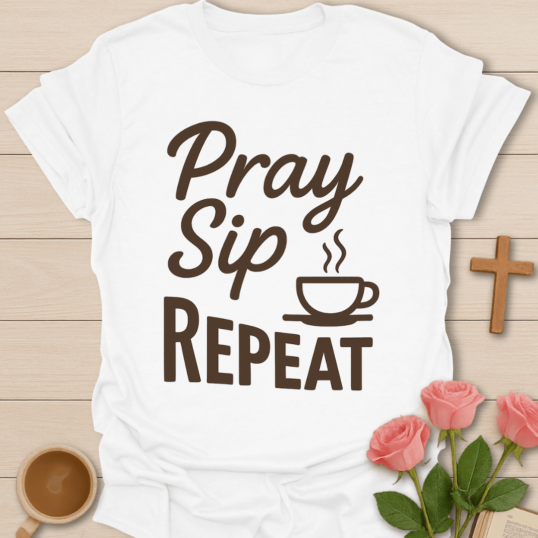 Pray Sip Repeat T-Shirt T-Shirt