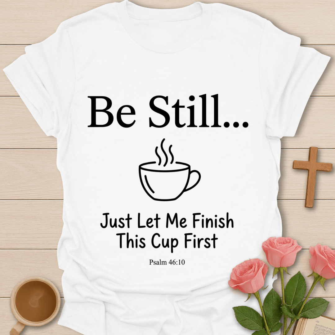 Be Still Christian Tea T-Shirt KozzyCo Christian and tea lover design
