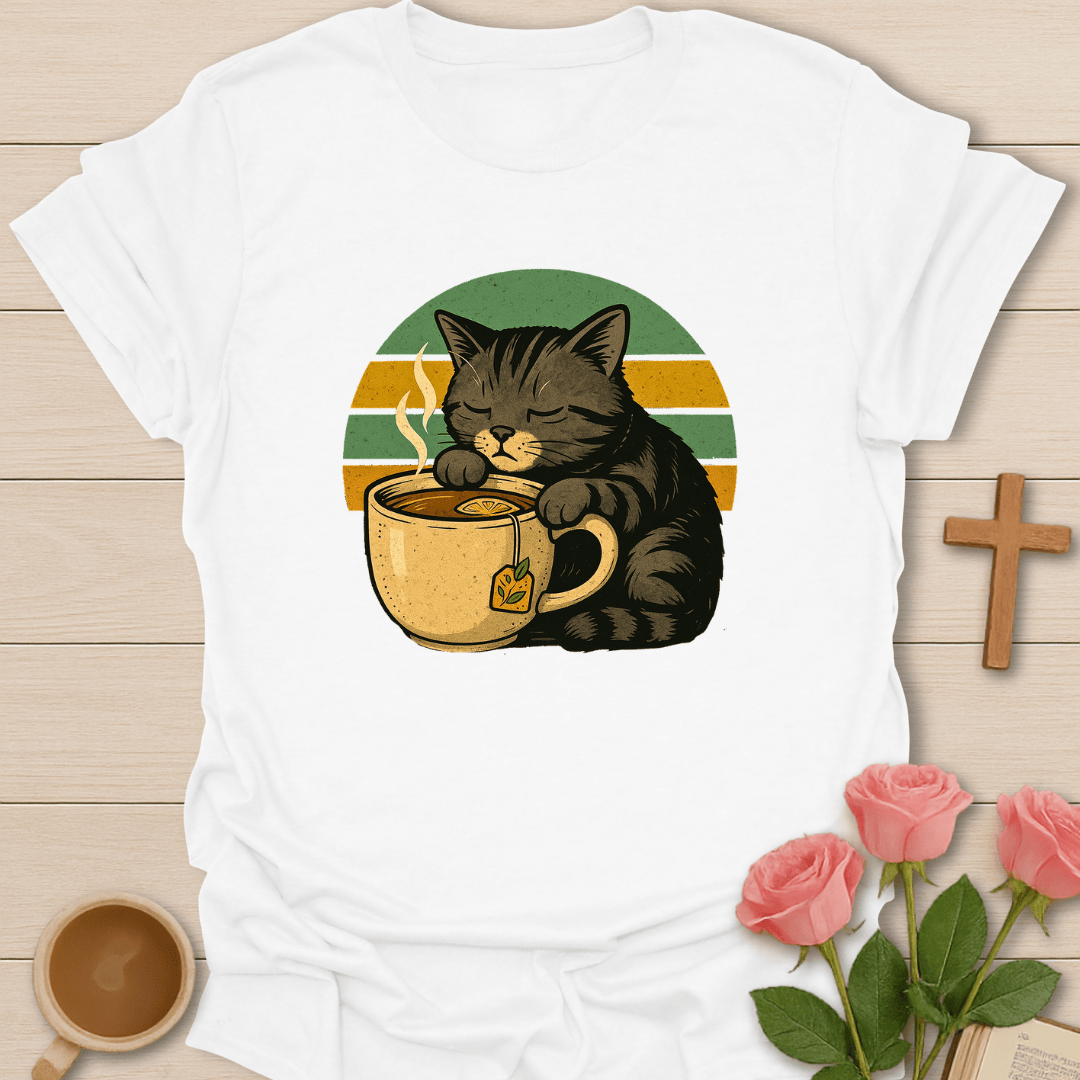 Retro Sleeping Cat T-Shirt