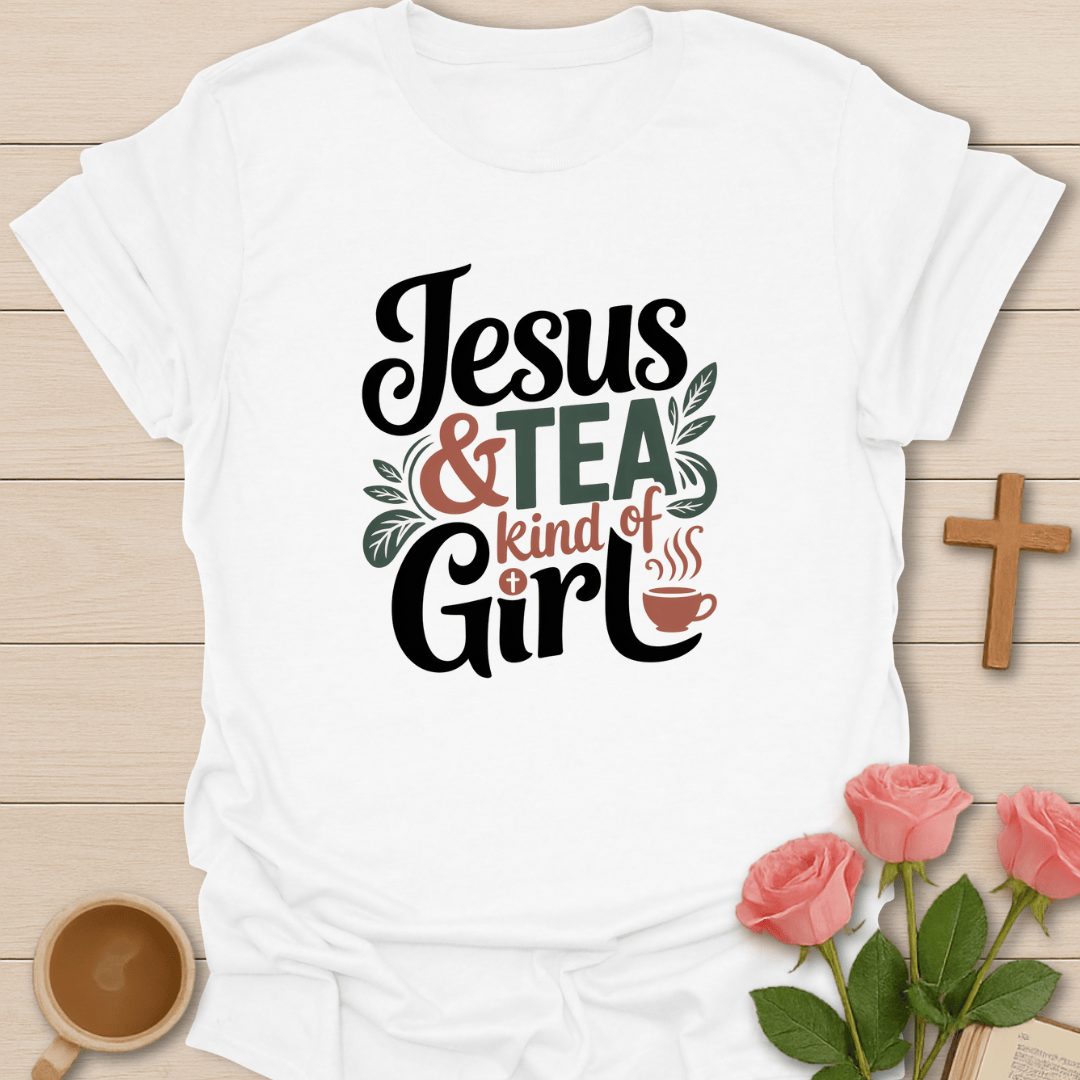 Jesus & Tea Kind Of Girl T-Shirt - Kozzy Co White / S