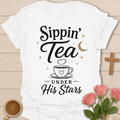 Sippin Tea Under Stars T-Shirt T-Shirt