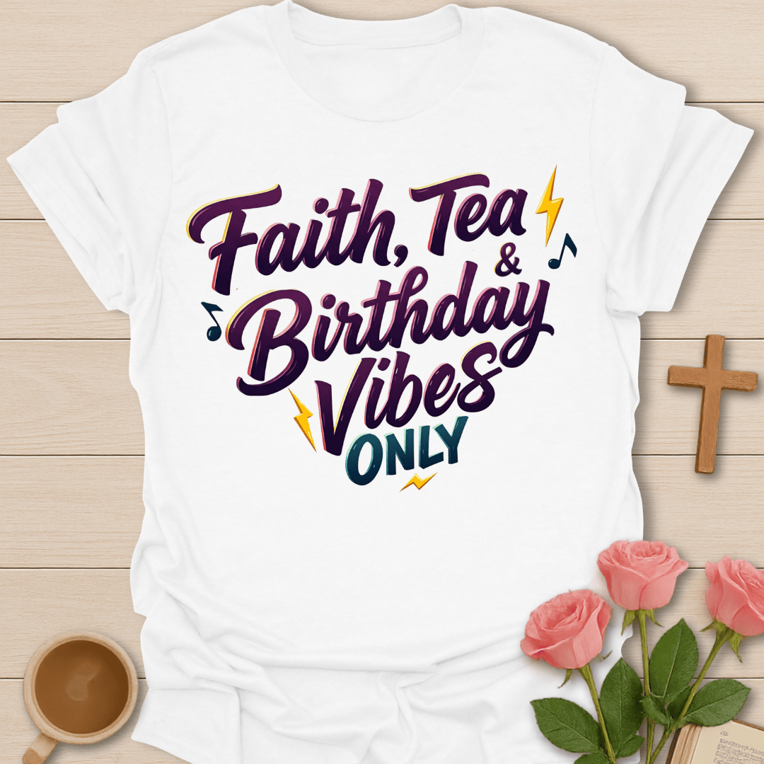 Faith Tea Birthday Vibes T-Shirt T-Shirt