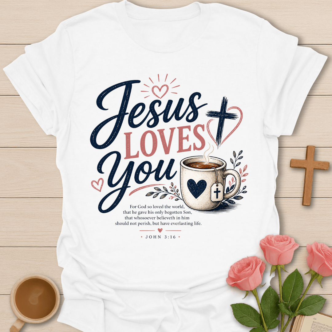 Jesus Loves You Faith Tea T-Shirt T-Shirt
