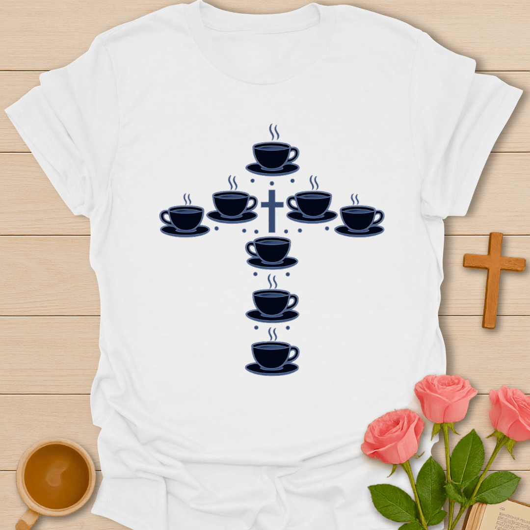 Christian Teacups Cross T-Shirt