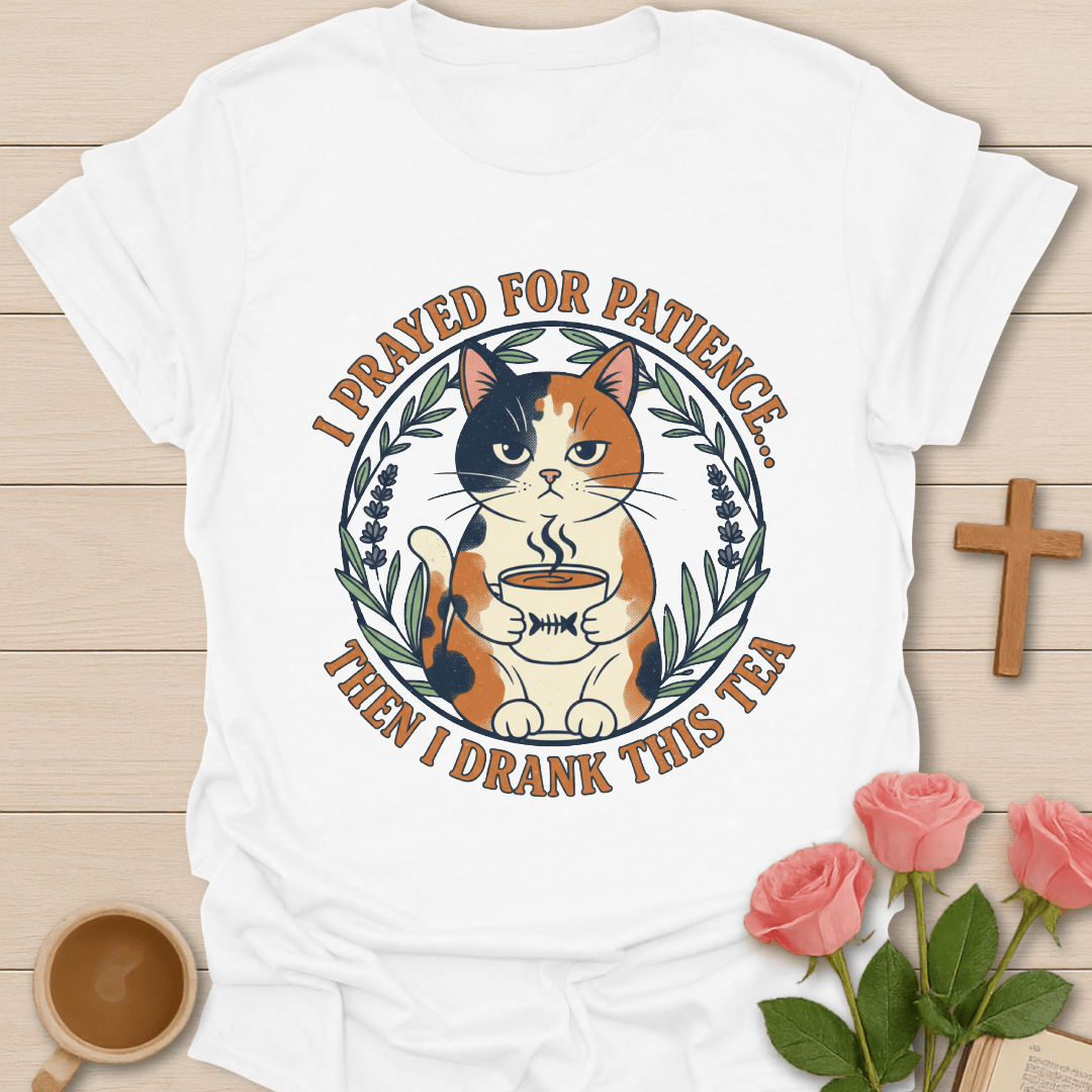 Patience Cat Tea T-Shirt T-Shirt