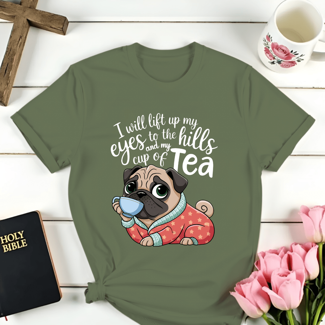 Cup Of Tea Pug T-Shirt